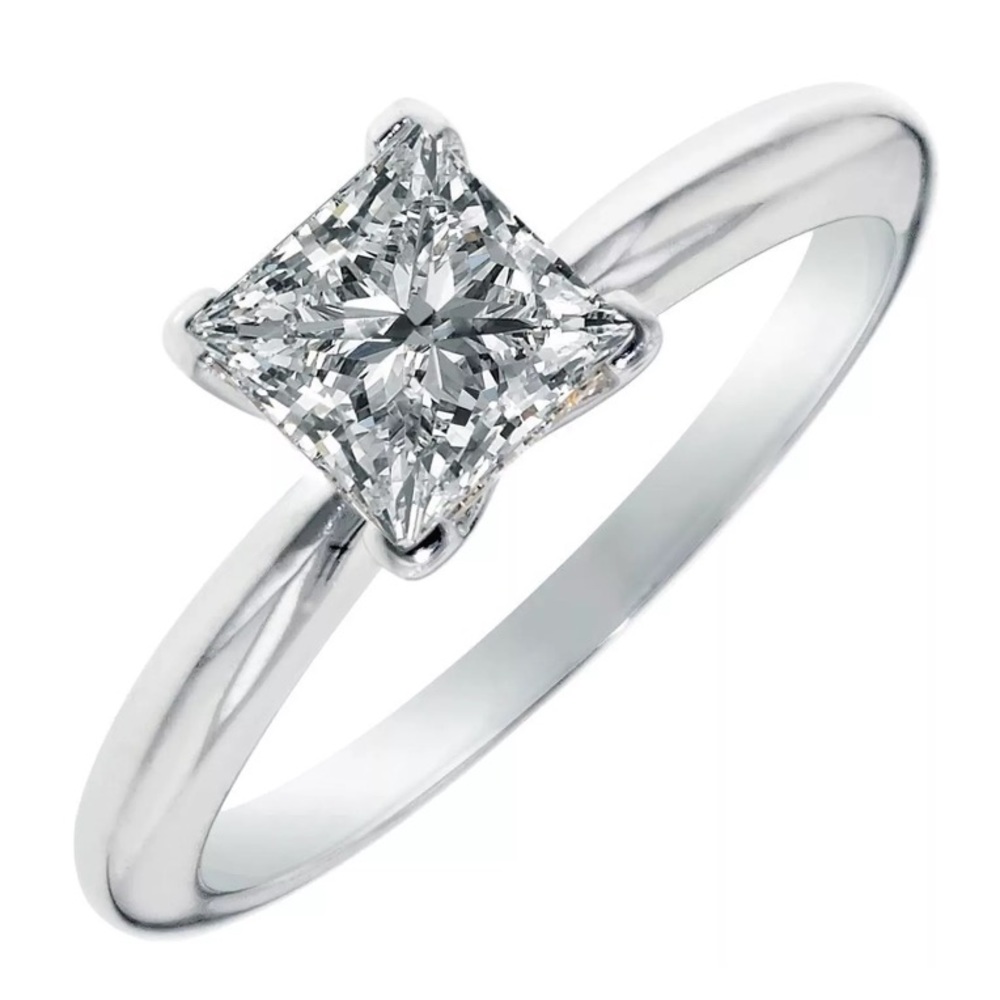 2.85 CT Princess Cut Solid 14K Gold Ring - Picture 5 of 8